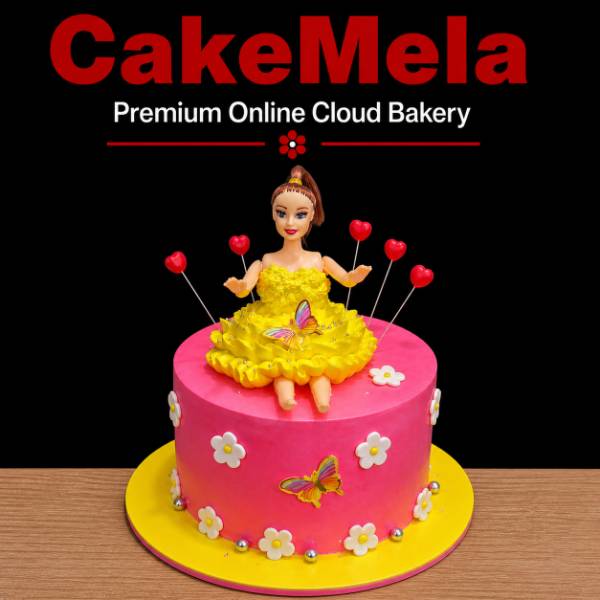 2 POUND Princess Yellow Doll Cake in Ranchi