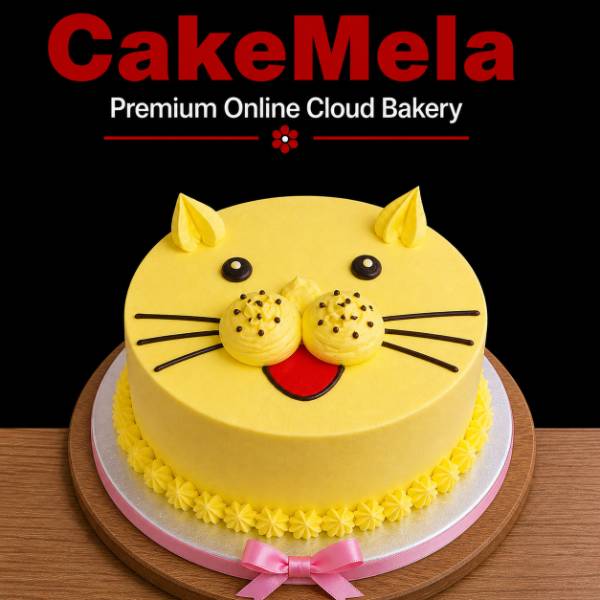 2 Pound Cute Cat Theme Cake in Ranchi