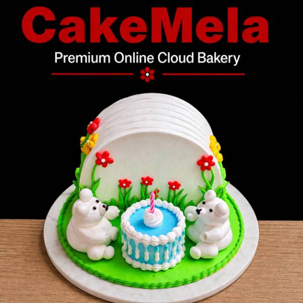 2 Pound Teddy Celebration Theme Cake in Ranchi