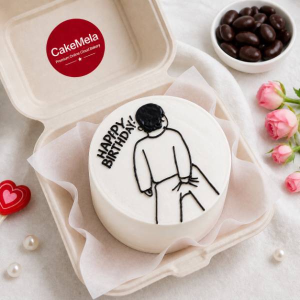 Minimal Birthday Sketch Bento Cake Bento Cake Ranchi